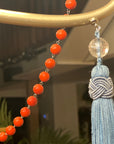 12" CORAL ORANGE GLASS BEAD MAGNETIC CHANDELIER GARLAND (Set/3)