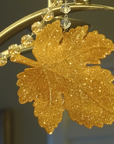 FALL CHANDELIER MAKEOVER KIT - GLITTER GOLD LEAF +  12" CHAMPAGNE CRYSTAL BEAD GARLAND