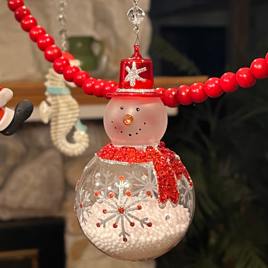 SNOWMAN (Set/3) or (Set/1) MAGNETIC CHANDELIER ORNAMENT