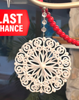 Glitter White Snowflake (Set/3) MAGNETIC CHRISTMAS ORNAMENT  - Magnetic Chandelier Accessory TrimKit®