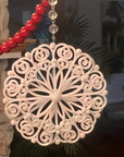 Glitter White Snowflake (Set/3) MAGNETIC CHRISTMAS ORNAMENT  - Magnetic Chandelier Accessory TrimKit®