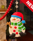 WHIMSICAL SNOWMAN - Blue Hat (Set/3) MAGNETIC CHANDELIER ORNAMENT