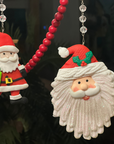 GLITTER SANTA FACE (Set/3) MAGNETIC CHANDELIER ORNAMENT