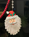 GLITTER SANTA FACE (Set/3) MAGNETIC CHANDELIER ORNAMENT