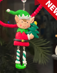 HOLIDAY ELF - TREE (Set/3) MAGNETIC CHANDELIER ORNAMENT