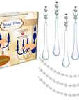 COMPLETE CHANDELIER MAKEOVER KIT - 4" Clear Tear Drop - Magnetic Chandelier Crystals (9 Piece Kit)