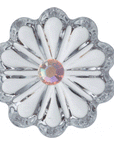 35 MM CLEAR ROSETTE WITH RHINESTONE - MAGNETIC Chandelier Crystal. INSTANTLY REJUVENATE LHTING FIXTURES! Use as wedding crystals (89540241)