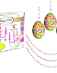 SPRING CHANDELIER MAKEOVER KIT - (3) Yellow Floral Egg + (3) 12" Pink Crystal Garland (Set/6)