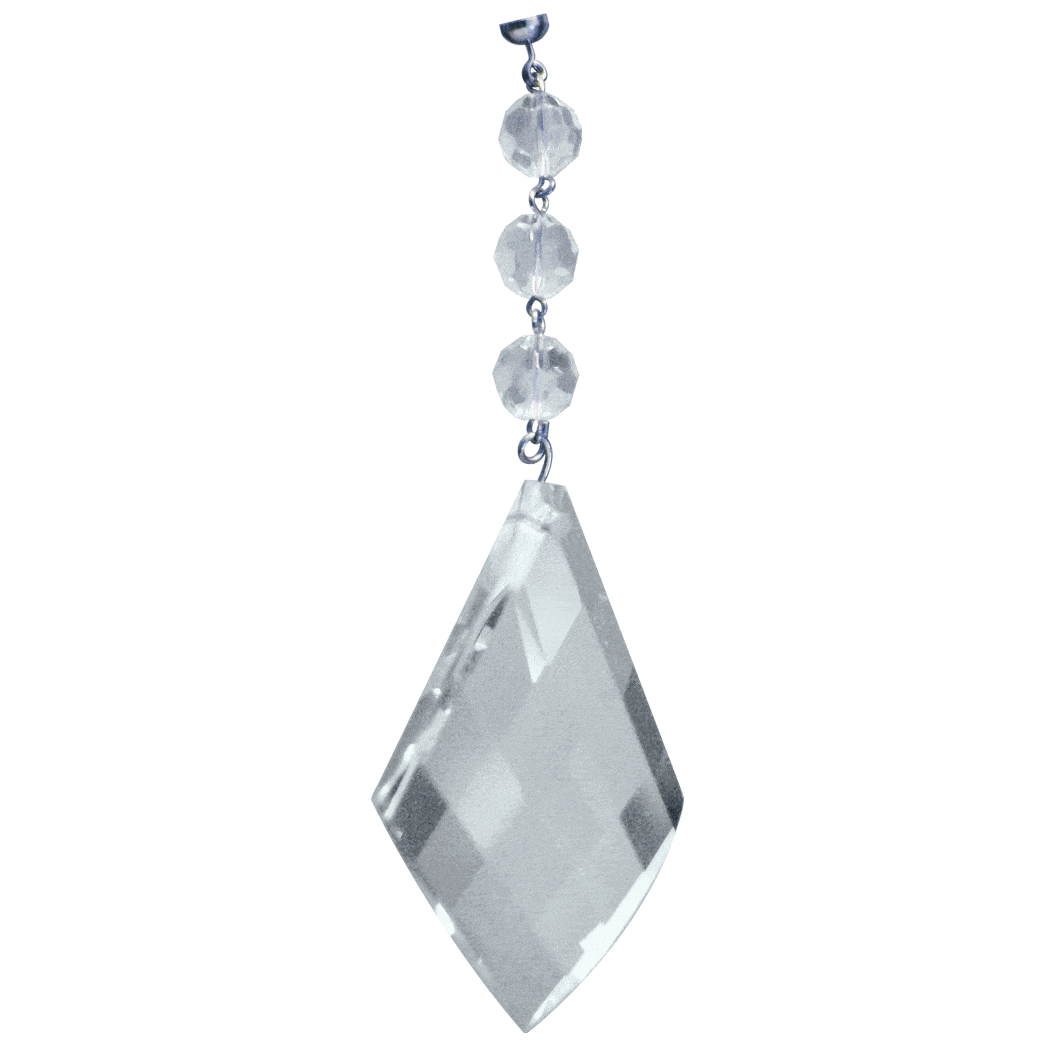 2.5" CLEAR TWIST DROP - MAGNETIC Chandelier Crystal. INSTANTLY REJUVENATE LHTING FIXTURES! Use as wedding crystals to add INSTANT SPARKLE to any event. Click n' Stick! (441960240)