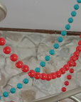 12" CORAL ORANGE GLASS BEAD MAGNETIC CHANDELIER GARLAND (Set/3)