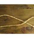 NATURAL BEIGE (SMALL BEAD) 24" WOOD BEAD GARLAND w/ JUTE TASSELS (Set/1)