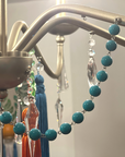 12" TURQUOISE BLUE GLASS BEAD MAGNETIC CHANDELIER GARLAND (Set/3)