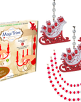 HOLIDAY CHANDELIER MAKEOVER KIT - (3) Red/White Sleigh + (3) 12" Red/White Crystal Garland