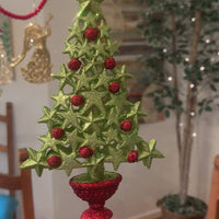 HOLIDAY CHANDELIER MAKEOVER KIT - (3) Red/Green Tree + (3) 12" Dark Red Bead Garland