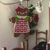 HOLIDAY CHANDELIER MAKEOVER KIT - (3) Gingerbread Girl + (3) 12" Red/Green Bead Crystal Garland