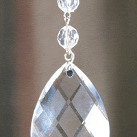2" CLEAR FACETED ALMOND  - MAGNETIC Chandelier Crystal. INSTANTLY REJUVENATE LIGHTING FIXTURES! Use as wedding crystals to add INSTANT SPARKLE to any event. Click n' Stick! (27878852)