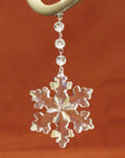 CLEAR CRYSTAL SNOWFLAKE (Set/3) MAGNETIC CHANDELIER ORNAMENT - MagTrim Designs LLC