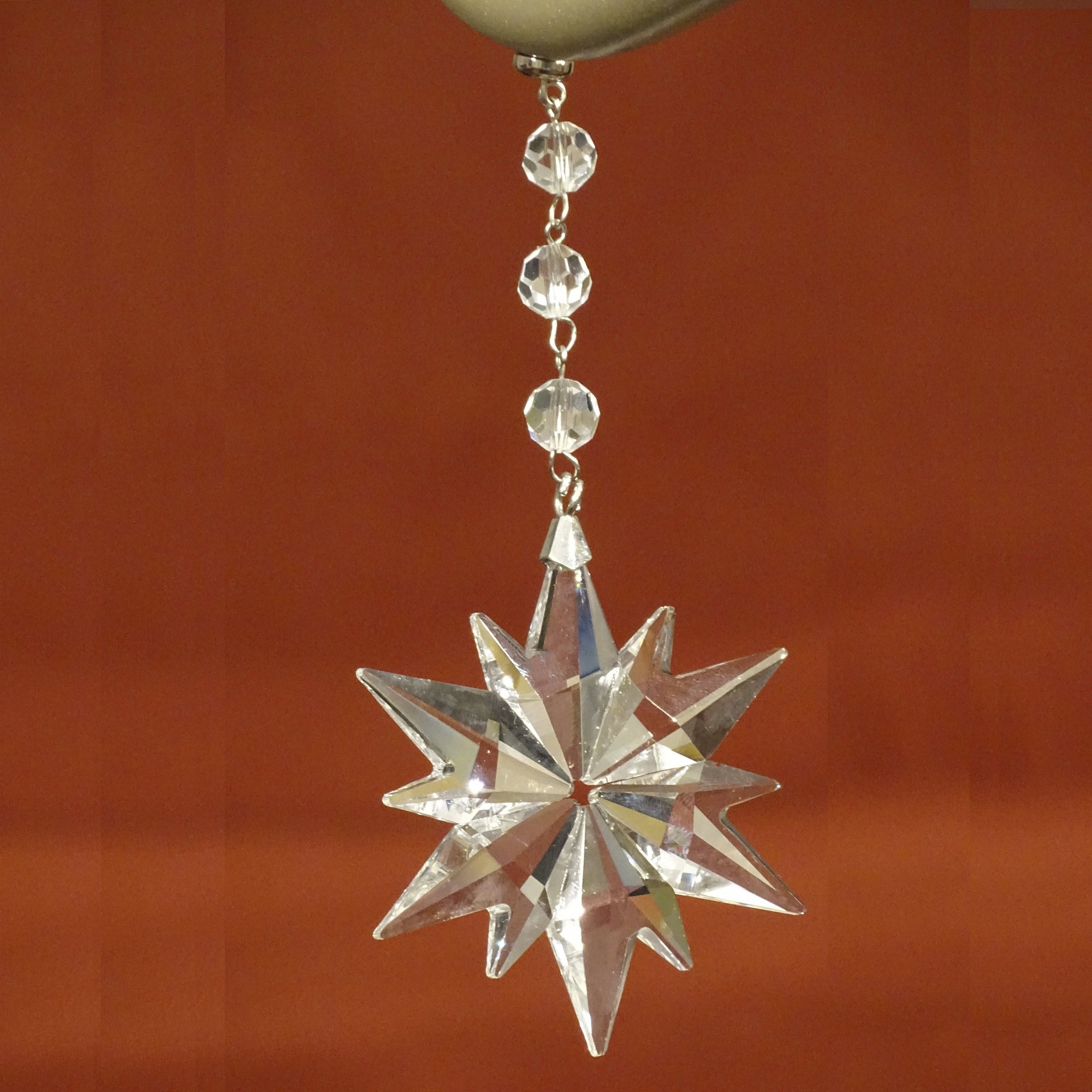 CLEAR CRYSTAL STAR (Set/3) MAGNETIC CHANDELIER ORNAMENT - MagTrim Designs LLC