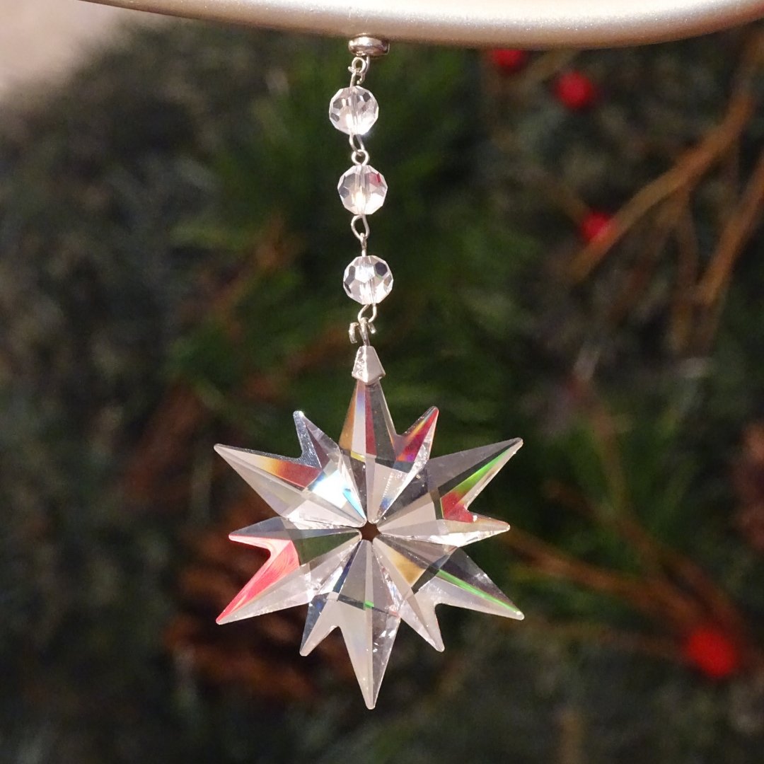 CLEAR CRYSTAL STAR (Set/3) MAGNETIC CHANDELIER ORNAMENT - MagTrim Designs LLC