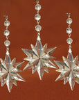 CLEAR CRYSTAL STAR (Set/3) MAGNETIC CHANDELIER ORNAMENT - MagTrim Designs LLC