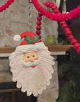 GLITTER SANTA FACE (Set/3) MAGNETIC CHANDELIER ORNAMENT