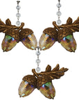 GLITTER ACORN (Set/3) MAGNETIC CHANDELIER ORNAMENT - MagTrim Designs LLC