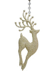 GLITTER CHAMPAGNE "PRANCING" REINDEER (Set/3) MAGNETIC CHANDELIER ORNAMENT - MagTrim Designs LLC