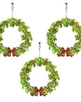 GLITTER RED/GREEN BOW WREATH (Set/3) MAGNETIC CHANDELIER ORNAMENT - MagTrim Designs LLC