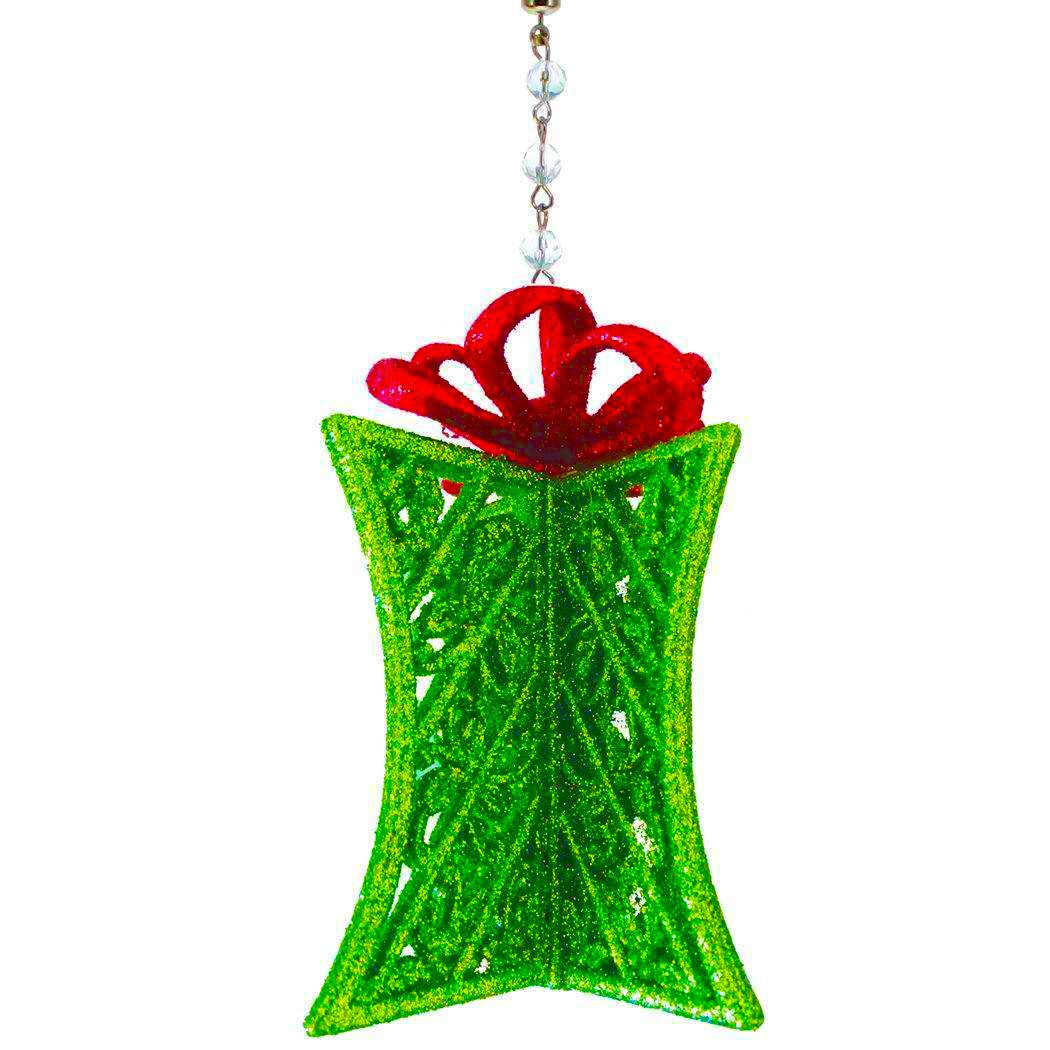 GLITTER RED/GREEN GIFT BOX (Set/3) MAGNETIC CHANDELIER ORNAMENT - MagTrim Designs LLC