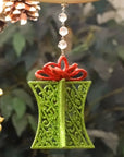 GLITTER RED/GREEN GIFT BOX (Set/3) MAGNETIC CHANDELIER ORNAMENT - MagTrim Designs LLC