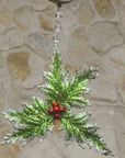 GLITTER RED/GREEN HOLLY (Set/3) MAGNETIC CHANDELIER ORNAMENT - MagTrim Designs LLC