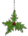 GLITTER RED/GREEN HOLLY (Set/3) MAGNETIC CHANDELIER ORNAMENT - MagTrim Designs LLC