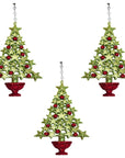 GLITTER RED/GREEN TREE (Set/3) MAGNETIC CHANDELIER ORNAMENT - MagTrim Designs LLC