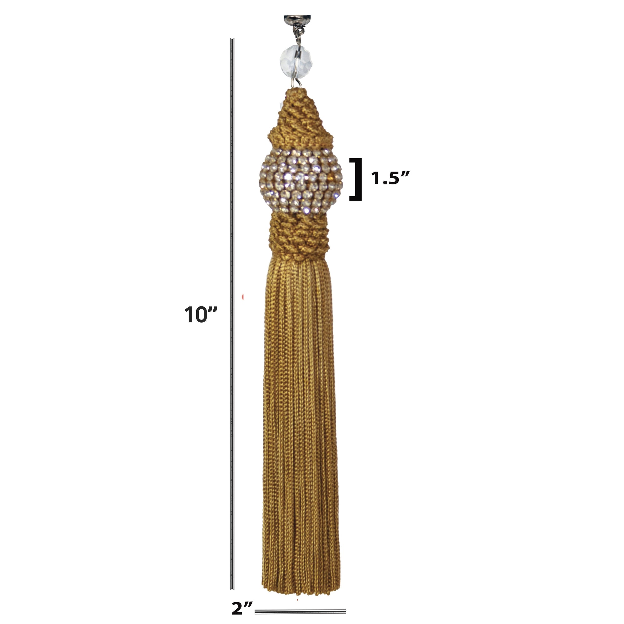 GOLD RHINESTONE TASSEL (Set/3) MAGNETIC CHRISTMAS ORNAMENT - Magnetic Chandelier Accessory TrimKit® - MagTrim Designs LLC