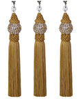 GOLD RHINESTONE TASSEL (Set/3) MAGNETIC CHRISTMAS ORNAMENT - Magnetic Chandelier Accessory TrimKit® - MagTrim Designs LLC