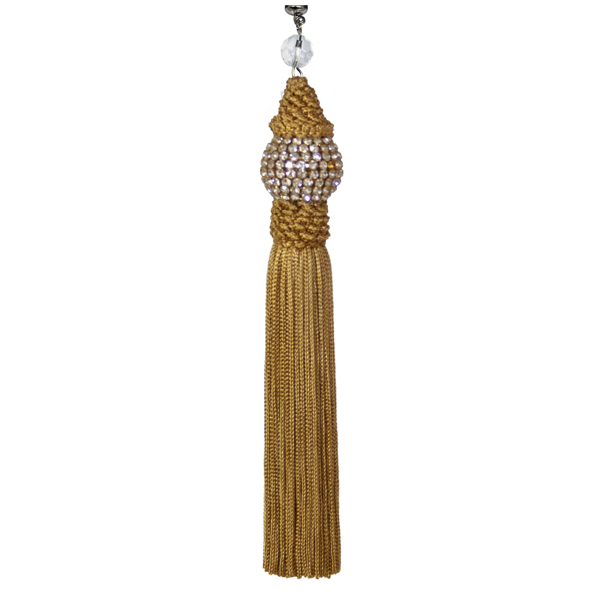 GOLD RHINESTONE TASSEL (Set/3) MAGNETIC CHRISTMAS ORNAMENT - Magnetic Chandelier Accessory TrimKit® - MagTrim Designs LLC