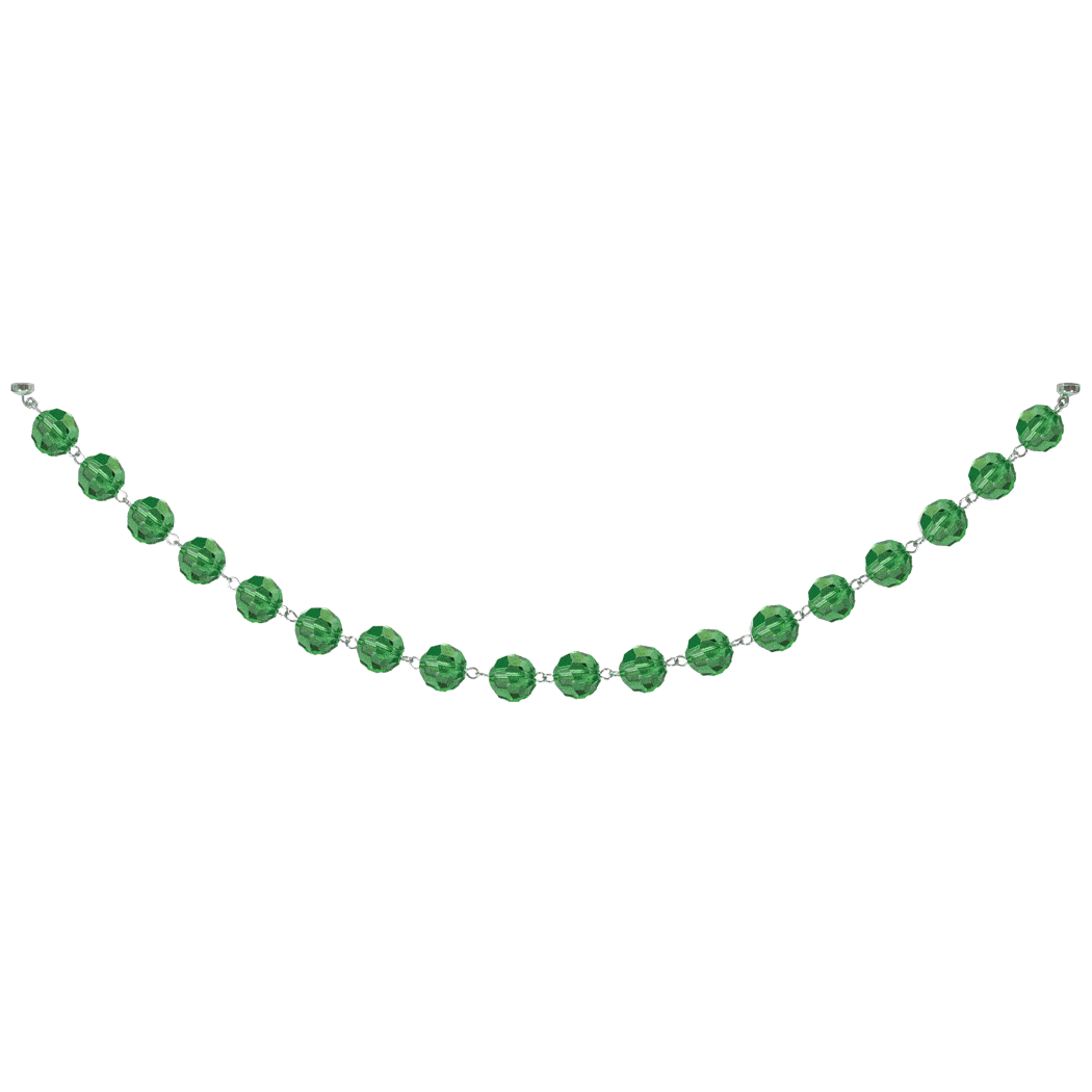 GREEN CRYSTAL BEAD GARLAND Magnetic Chandelier Garland TrimKit® - (Set 3) 12" Magnetic Strands per Box - MagTrim Designs LLC