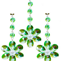 GREEN CRYSTAL DAISY MAGNETIC ORNAMENT (Box of 3) - Magnetic Chandelier Accessory TrimKit® - MagTrim Designs LLC