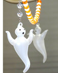 HALLOWEEN CHANDELIER MAKEOVER KIT - (3) Glass Ghost + (3) 12" Orange/White Garland - MagTrim Designs LLC