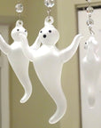 HALLOWEEN CHANDELIER MAKEOVER KIT - (3) Glass Ghost + (3) 12" Orange/White Garland - MagTrim Designs LLC