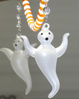 HALLOWEEN CHANDELIER MAKEOVER KIT - (3) Glass Ghost + (3) 12" Orange/White Garland - MagTrim Designs LLC