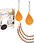 HALLOWEEN CHANDELIER MAKEOVER KIT - (3) Glass Pumpkin + (3) 12" Orange/Black Garland (Set/6) - MagTrim Designs LLC