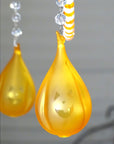 HALLOWEEN CHANDELIER MAKEOVER KIT - (3) Glass Pumpkin + (3) 12" Orange/White Garland - MagTrim Designs LLC