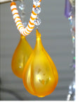 HALLOWEEN CHANDELIER MAKEOVER KIT - (3) Glass Pumpkin + (3) 12" Orange/White Garland - MagTrim Designs LLC