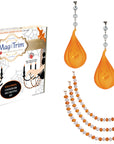 HALLOWEEN CHANDELIER MAKEOVER KIT - (3) Glass Pumpkin + (3) 12" Orange/White Garland - MagTrim Designs LLC