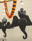 HALLOWEEN CHANDELIER MAKEOVER KIT - (3)Glass Bat + (3)12" Orange/Black Garland - MagTrim Designs LLC