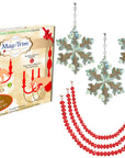 HOLIDAY CHANDELIER MAKEOVER KIT - (3) Crystal Snowflake + (3) 12" Red Crystal Garland - MagTrim Designs LLC