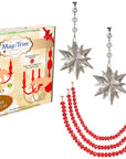 HOLIDAY CHANDELIER MAKEOVER KIT - (3) Crystal Star + (3) 12" Red Crystal Garland - MagTrim Designs LLC