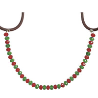 HOLIDAY CHANDELIER MAKEOVER KIT - (3) Glitter Poinsettia + (3) 12" Red/Green Bead Crystal Garland - MagTrim Designs LLC