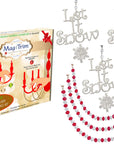 HOLIDAY CHANDELIER MAKEOVER KIT - (3) Let It Snow + (3) 12" Red/White Crystal Garland - MagTrim Designs LLC